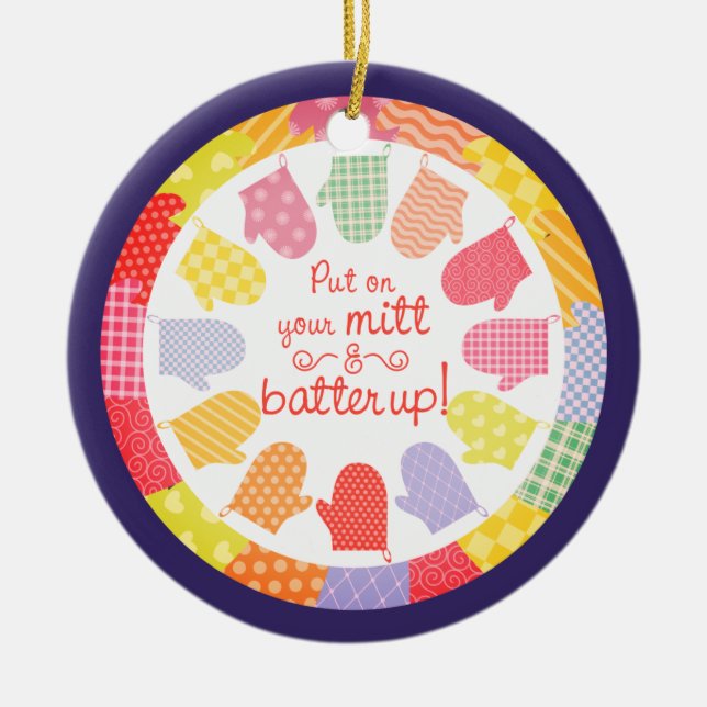 quilt lovers oven mitts baking Christmas ornament (Front)