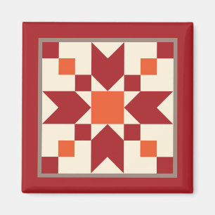 Quilt Magnet - Stepping Stones (turkey red)