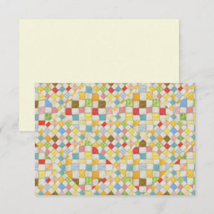 QUILT MOSAIC 3.5x5 Flat Card / Cream / Horizontal