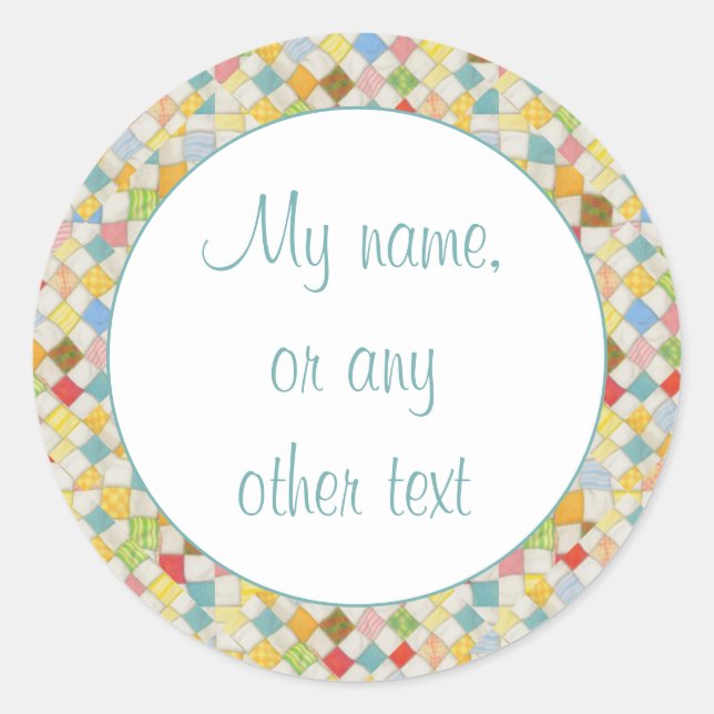 QUILT MOSAIC 3" Round Matte Stickers (Front)