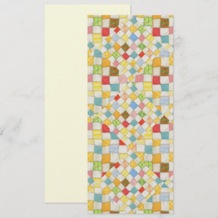 QUILT MOSAIC 4x9.25 Flat Card / Cream / Vertical