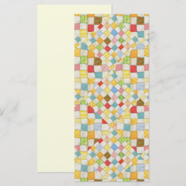 QUILT MOSAIC 4x9 Flat Card / Cream / Vertical (Front/Back)