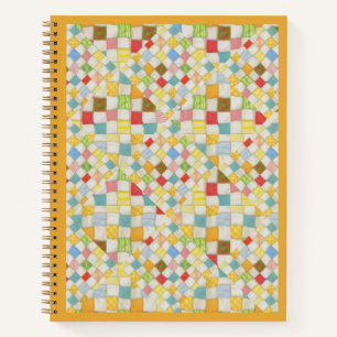 QUILT MOSAIC 8.5x11 Spiral Notebook - Gold