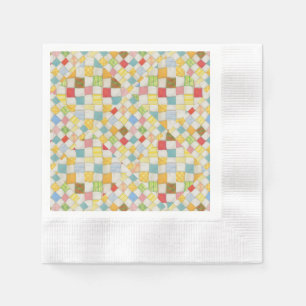 QUILT MOSAIC Coined Cocktail Paper Napkins