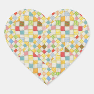 QUILT MOSAIC Heart Stickers