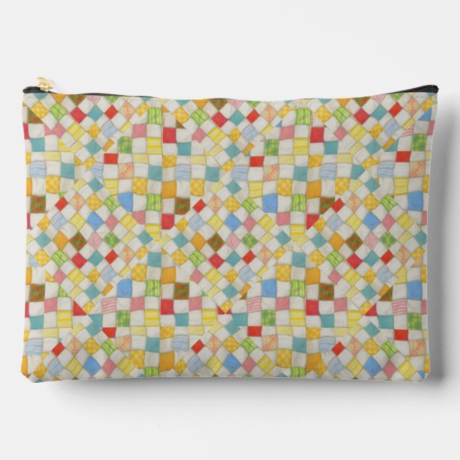 QUILT MOSAIC Large Accessory Pouch Bag (Front)
