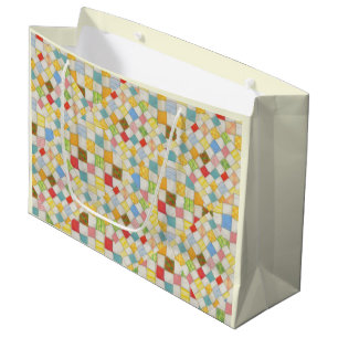 QUILT MOSAIC Large Gift Bag / Cream