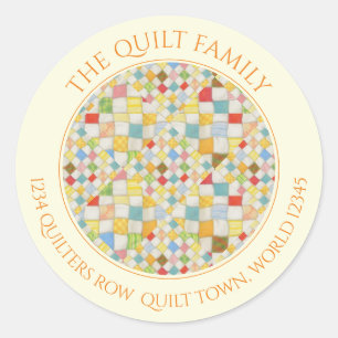QUILT MOSAIC Large Round Address Seals / Cream
