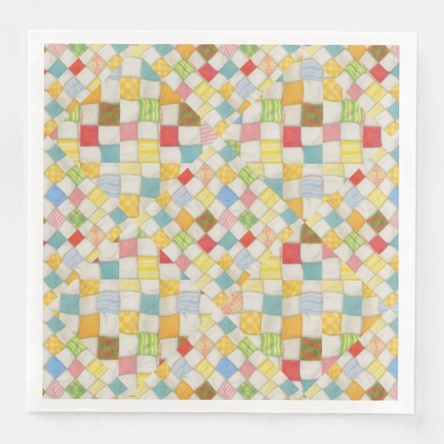 QUILT MOSAIC Standard Dinner Paper Napkins (Front)