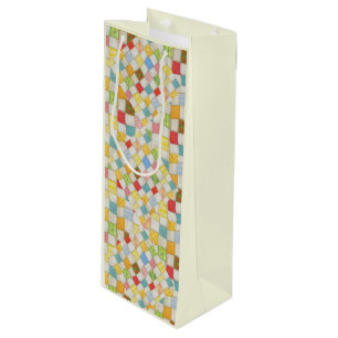 QUILT MOSAIC Wine Gift Bag / Cream