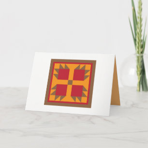 Quilt Note Cards - Bear Paw (red/gold)