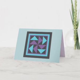 Quilt Note Cards - Dutchman's Puzzle (purple/blue)