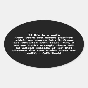 Quilt Of Joy Oval Sticker