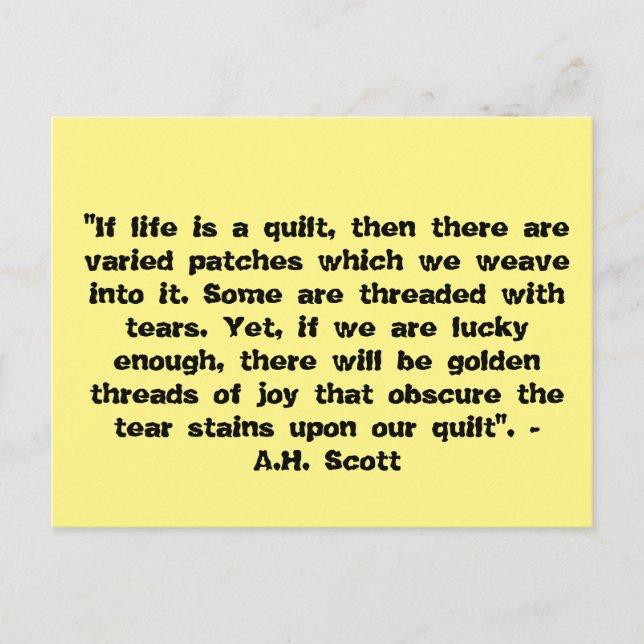 Quilt Of Joy Postcard (Front)