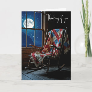 Quilt On a Rocking Chair In Moonlight Card