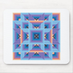 Quilt Pattern 3 in Blue and Purple Mouse Pad