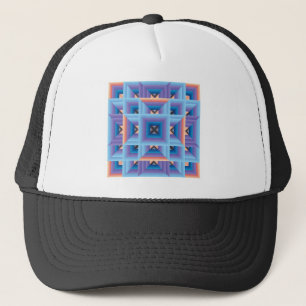 Quilt Pattern 3 in Blue and Purple Trucker Hat
