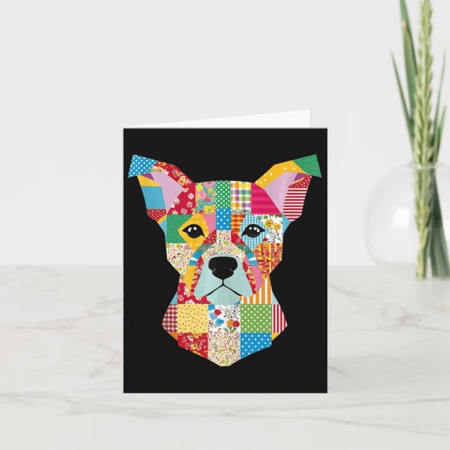 Quilt Pattern Dog For Quilting Lover Quilter Sewin Card (Front)