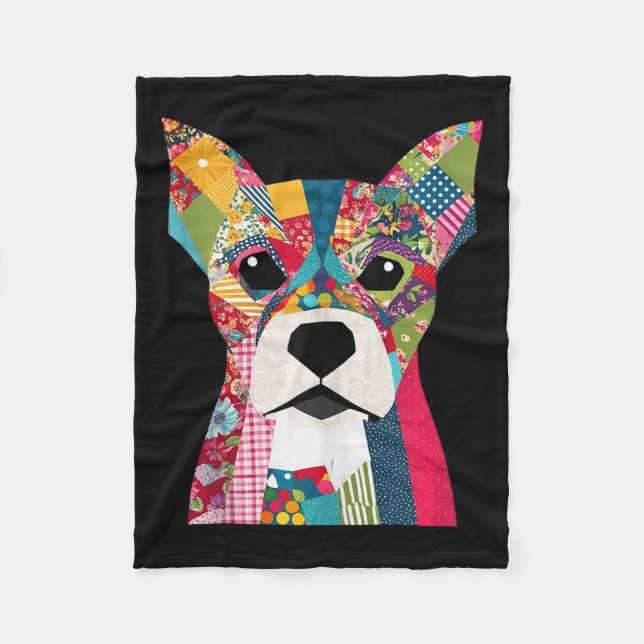 Quilt Pattern Dog For Quilting Lover Quilter Sewin Fleece Blanket (Front)