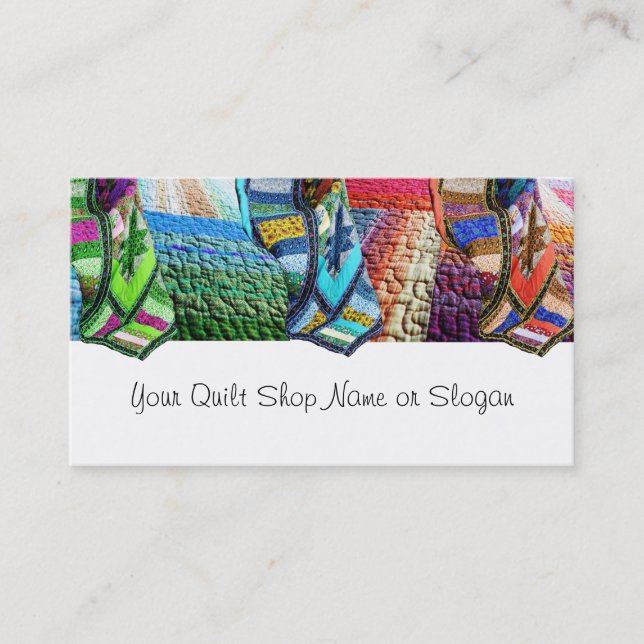 Quilt Quilter Quilt Supplies Shop Business Card (Front)