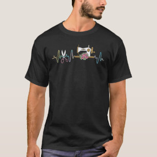 Quilt Quilting Women Mum Quilter Sewing Heartbeat T-Shirt