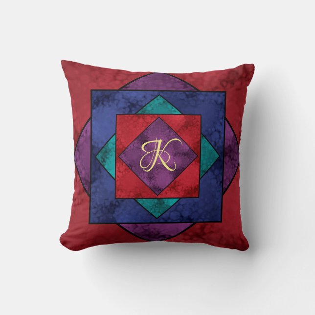 Quilt Square Monogram Cushion (Front)