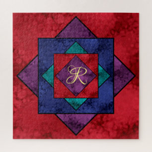 Quilt Square Monogram Jigsaw Puzzle