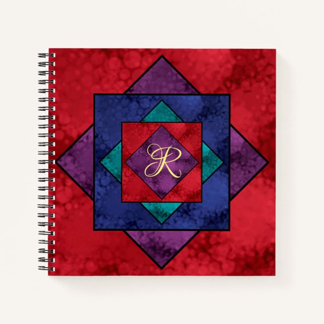 Quilt Square Monogram Notebook (Front)