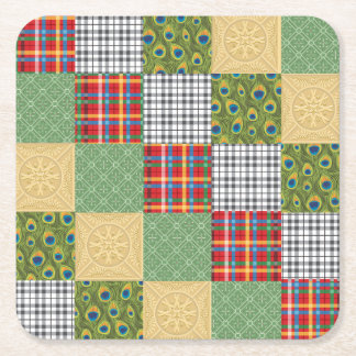 Quilt Squares Fun Faux Quilt Coaster