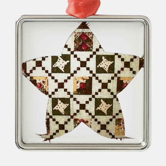 Quilt Star Metal Tree Decoration (Front)