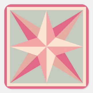 Quilt Stickers - Beveled Star (Pink/grey)