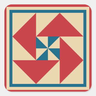 Quilt Stickers - Patriotic Spin (red)