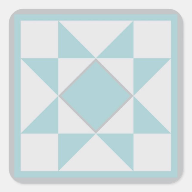 Quilt Stickers - Star (blue/grey) (Front)