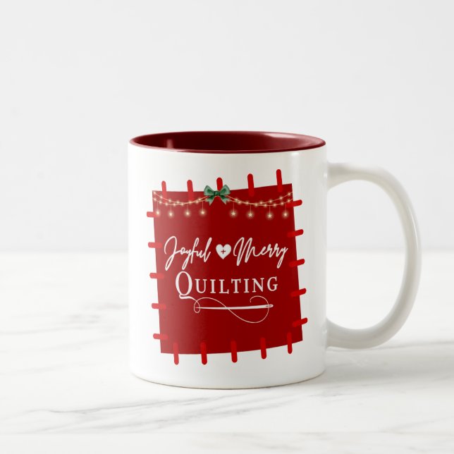 Quilt the Season Two-Tone Coffee Mug (Right)