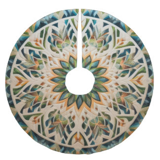 Quilted Abstract Design Brushed Polyester Tree Skirt