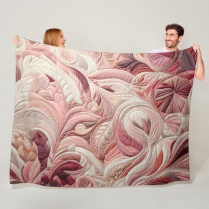 Quilted Abstract Design Fleece Blanket