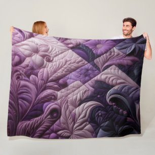 Quilted Abstract Design Fleece Blanket