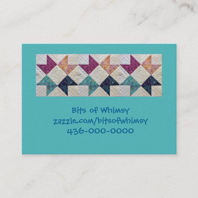 Quilted Batik Business Cards (Front)