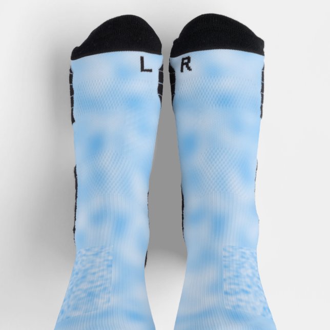 Quilted Blue Premium Crew Sock (Top)