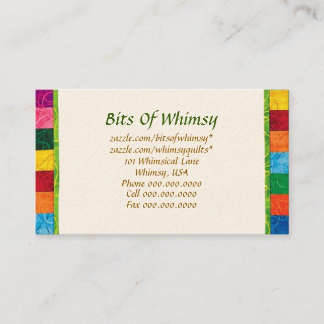 Quilted Business Card! Business Card (Front)