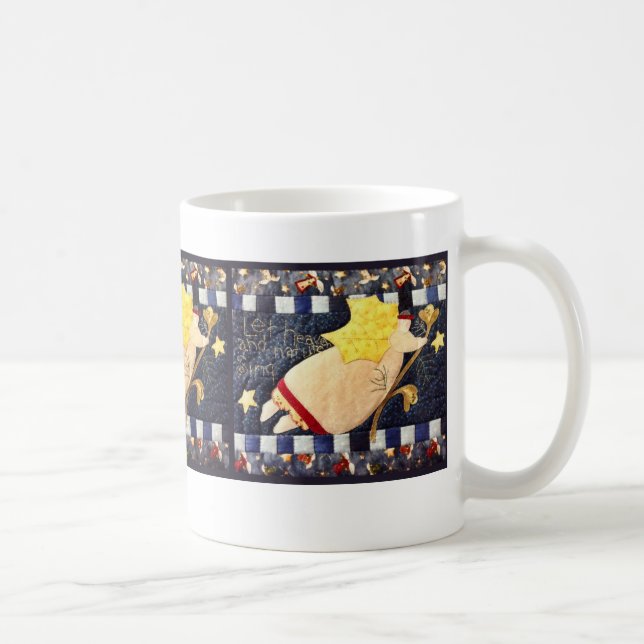 Quilted Christmas Angel Square Mug (Right)