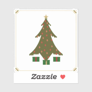 Quilted Christmas Contour Sticker