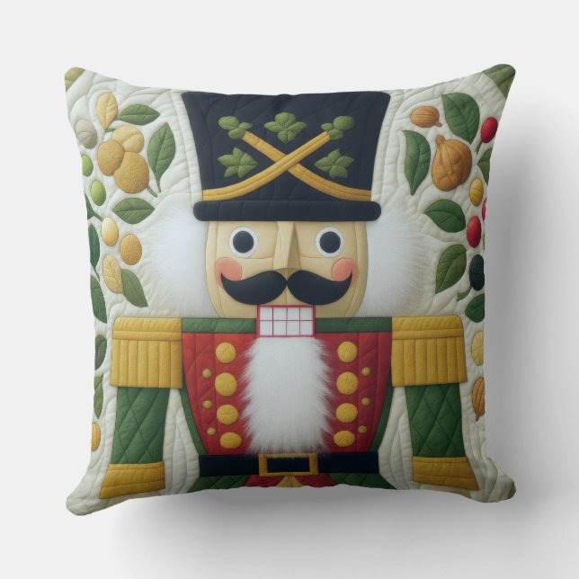 Quilted Christmas Nutcracker Cushion (Back)