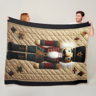 Quilted Christmas Nutcracker Fleece Blanket