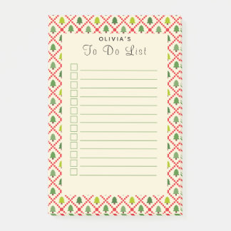 Quilted Christmas Trees To Do List Post-It Notes
