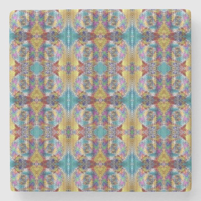 Quilted Design Stone Coaster (Front)