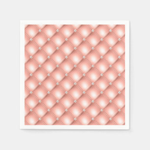 Quilted Diamond Sparkly Rose Gold Pink Luxury Napkin