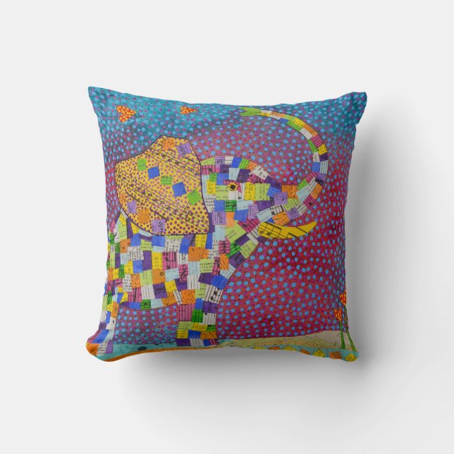 Quilted Elephant Cushion (Front)