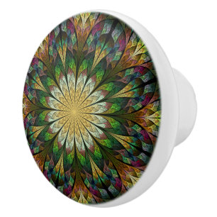 Quilted Flower Ceramic Knob