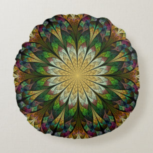 Quilted Flower Round Cushion